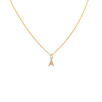 Diamond Mini Initial Letter Necklace