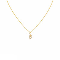 Diamond Mini Initial Letter Necklace