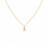 Diamond Mini Initial Letter Necklace