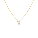 Diamond Mini Initial Letter Necklace