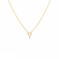 Diamond Mini Initial Letter Necklace