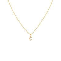 Diamond Mini Initial Letter Necklace