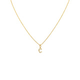 Diamond Mini Initial Letter Necklace