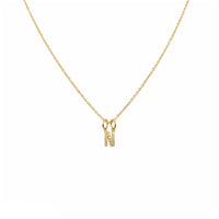 Diamond Mini Initial Letter Necklace