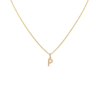 Diamond Mini Initial Letter Necklace