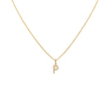 Diamond Mini Initial Letter Necklace