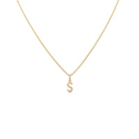 Diamond Mini Initial Letter Necklace