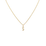 Diamond Mini Initial Letter Necklace