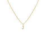 Diamond Mini Initial Letter Necklace