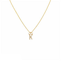 Diamond Mini Initial Letter Necklace