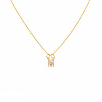 Diamond Mini Initial Letter Necklace