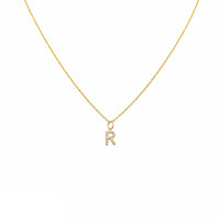 Diamond Mini Initial Letter Necklace